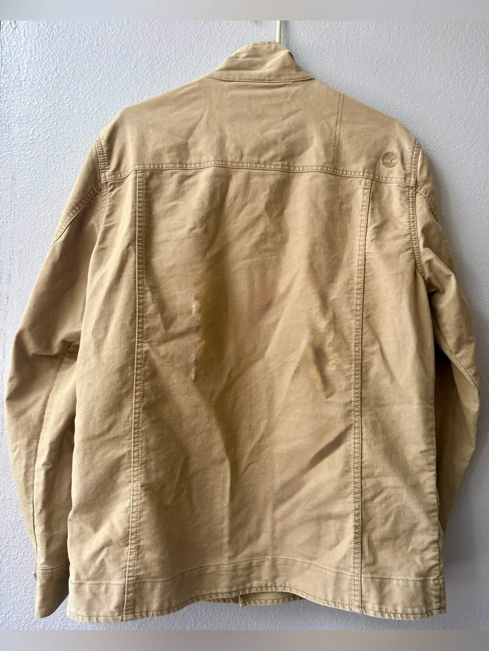 Timberland Khaki 100% Cotton Military Field Nehru Collar Jacket Mens M